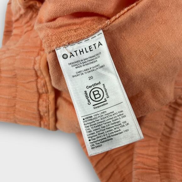 Athleta Cabo Linen 4" Short Cactus Peach Plus Size 20 - Picture 4 of 8